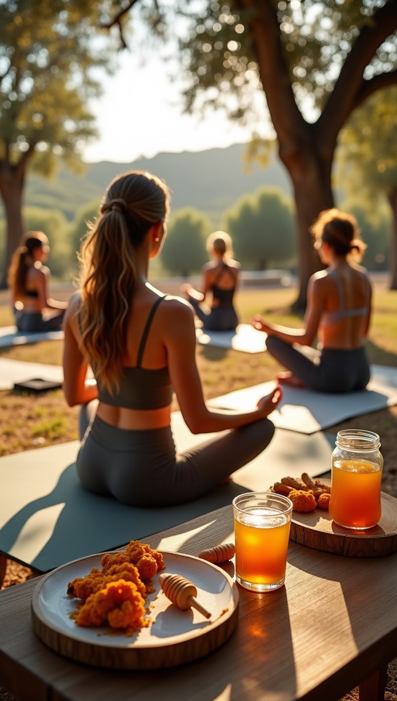 Φυσικά συστατικά κουρκουμά και μέλι σε ξύλινα μπολ
